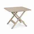Klapptisch Gartentisch quadratisch HDPE Tischplatte Aluminiumgestell X Gestell Beige 70 x 70 x 74 cm